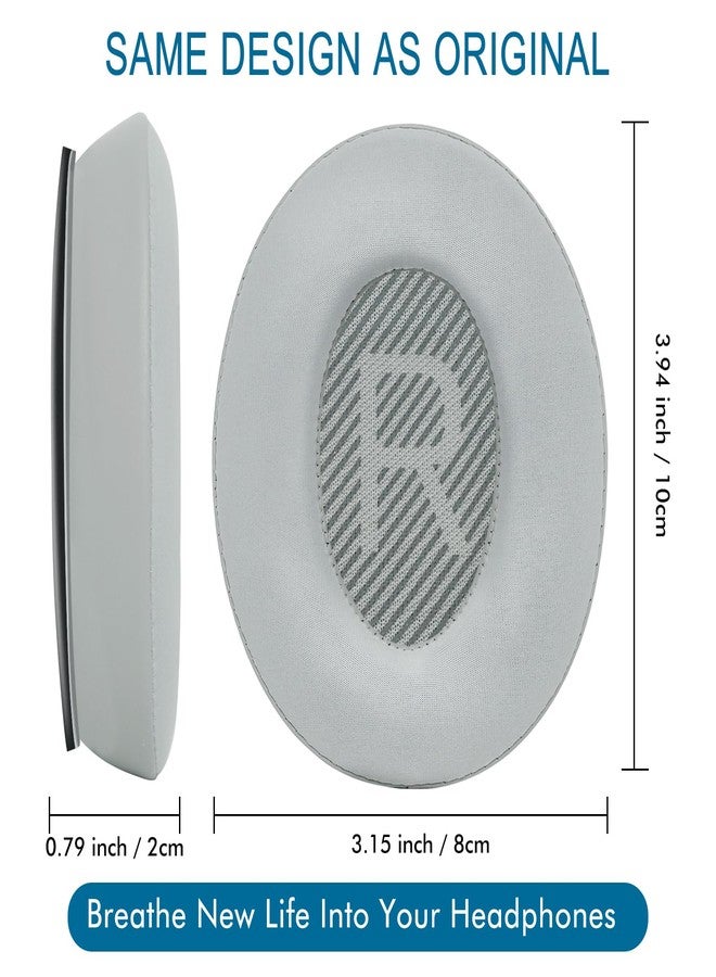 GEVO Cooling Gel Ear Pads Cushions Replacement, Ear Pads for Bose QuietComfort 35 (QC35) and Quiet Comfort 35 II (QC35 II) Over-Ear Headphones & More, Memory Foam & Cooler for Longer (Silver) - Image 4